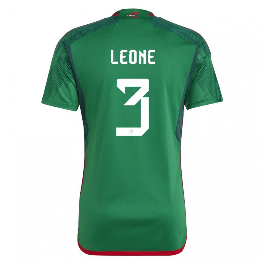 Hombre Camiseta México Antonio Leone #3 Verde 1ª Equipación 22-24 México
