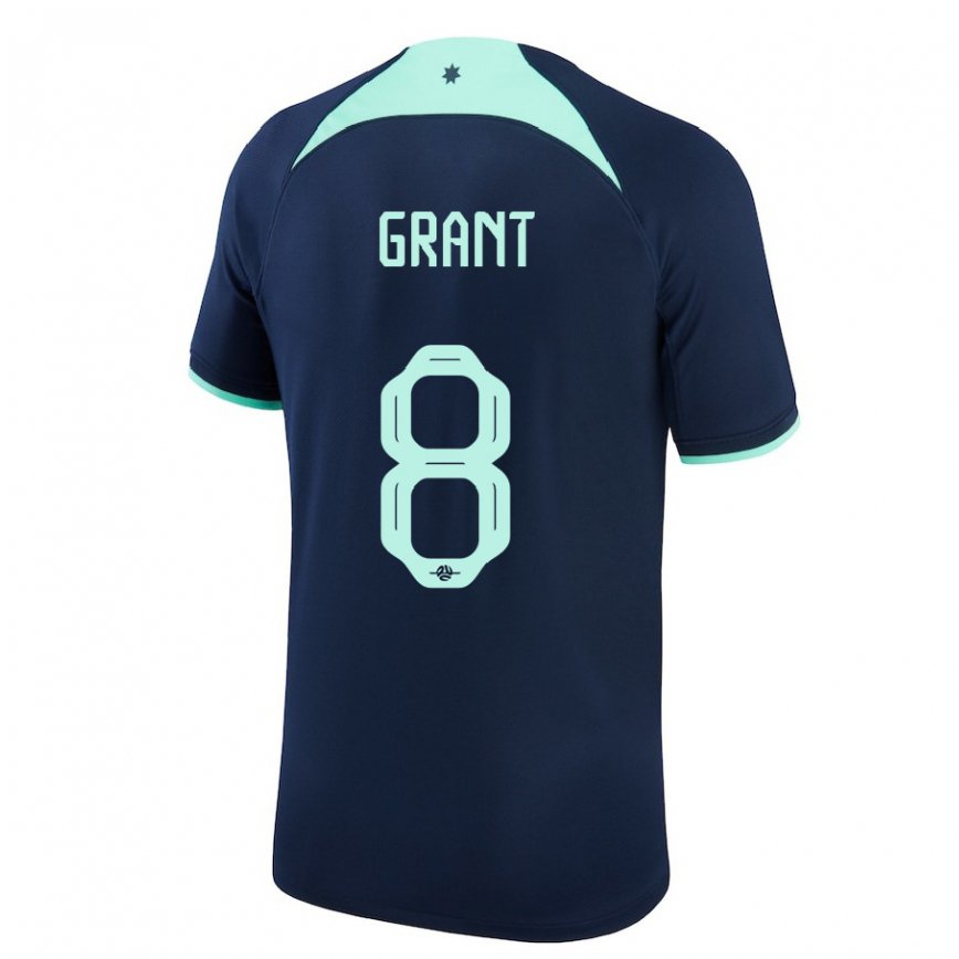Hombre Camiseta Australia Charlotte Grant #8 Azul Oscuro 2ª Equipación 22-24 México