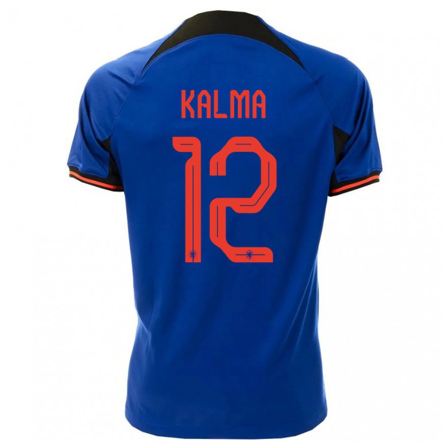 Hombre Camiseta Países Bajos Fenna Kalma #12 Azul Real 2ª Equipación 22-24 México