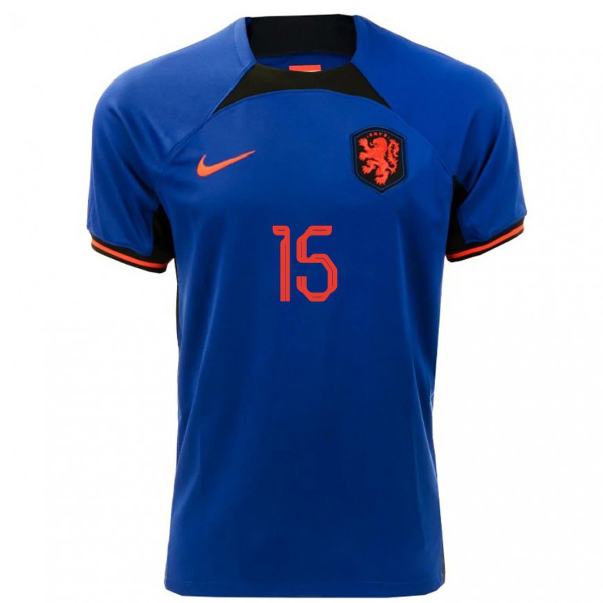 Hombre Camiseta Países Bajos Inessa Kaagman #15 Azul Real 2ª Equipación 22-24 México