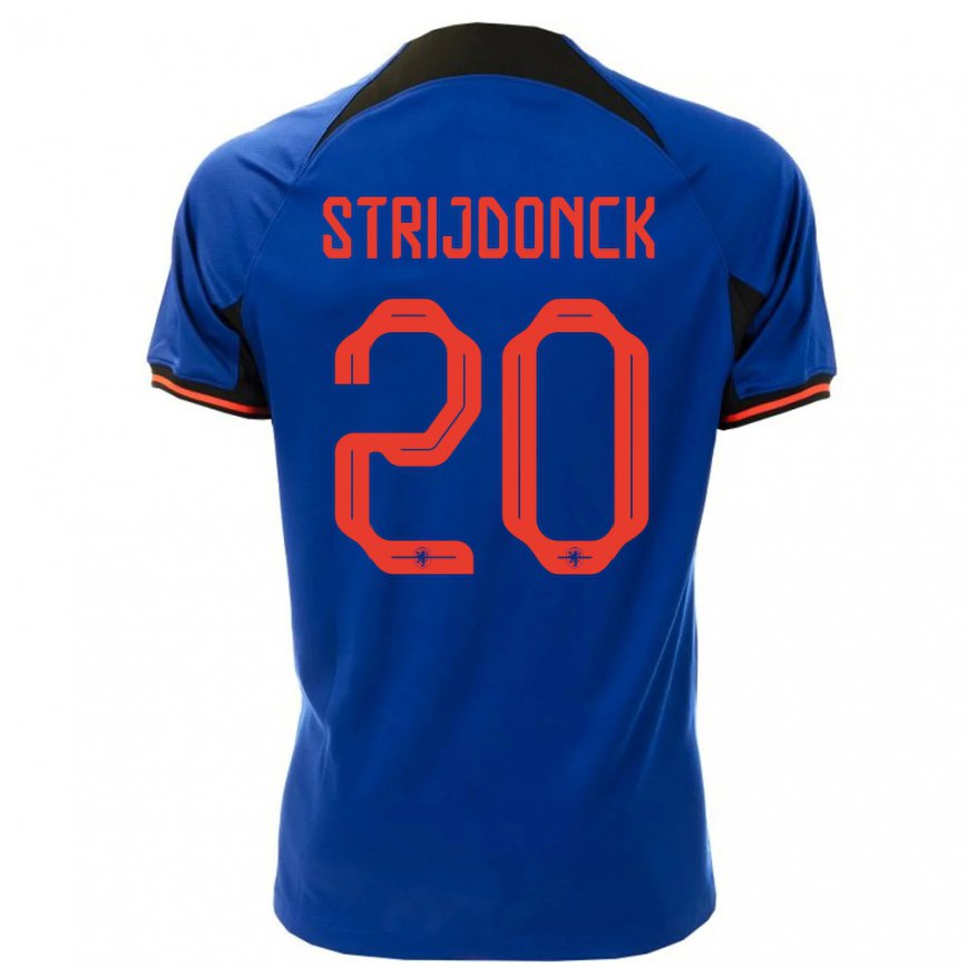 Hombre Camiseta Países Bajos Bayren Strijdonck #20 Azul Real 2ª Equipación 22-24 México