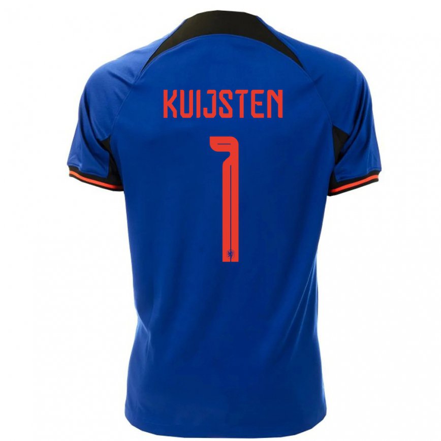 Hombre Camiseta Países Bajos Tristan Kuijsten #1 Azul Real 2ª Equipación 22-24 México