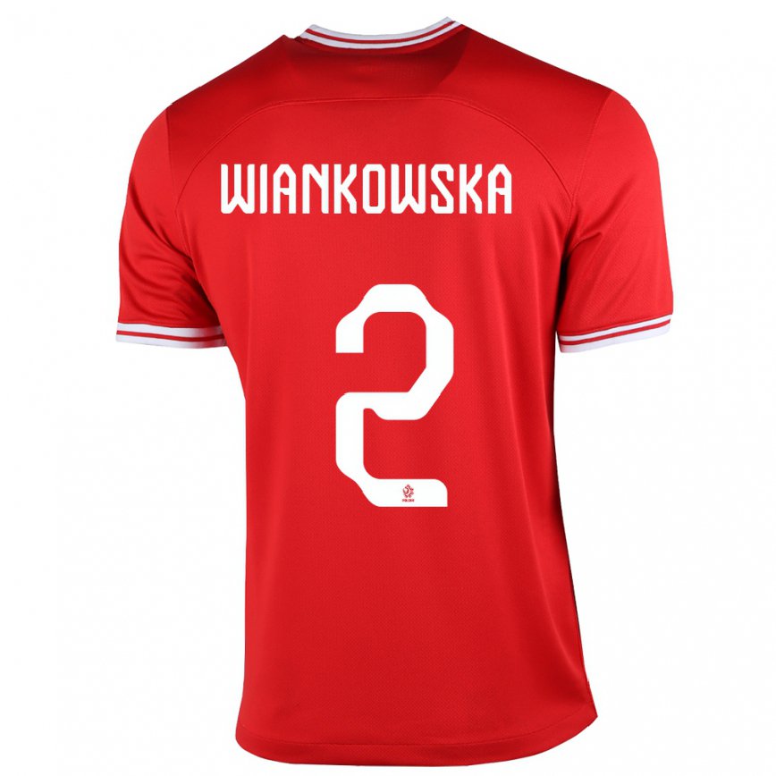 Hombre Camiseta Polonia Martyna Wiankowska #2 Rojo 2ª Equipación 22-24 México