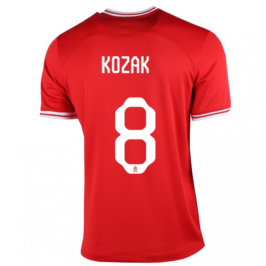 Hombre Camiseta Polonia Kinga Kozak #8 Rojo 2ª Equipación 22-24 México