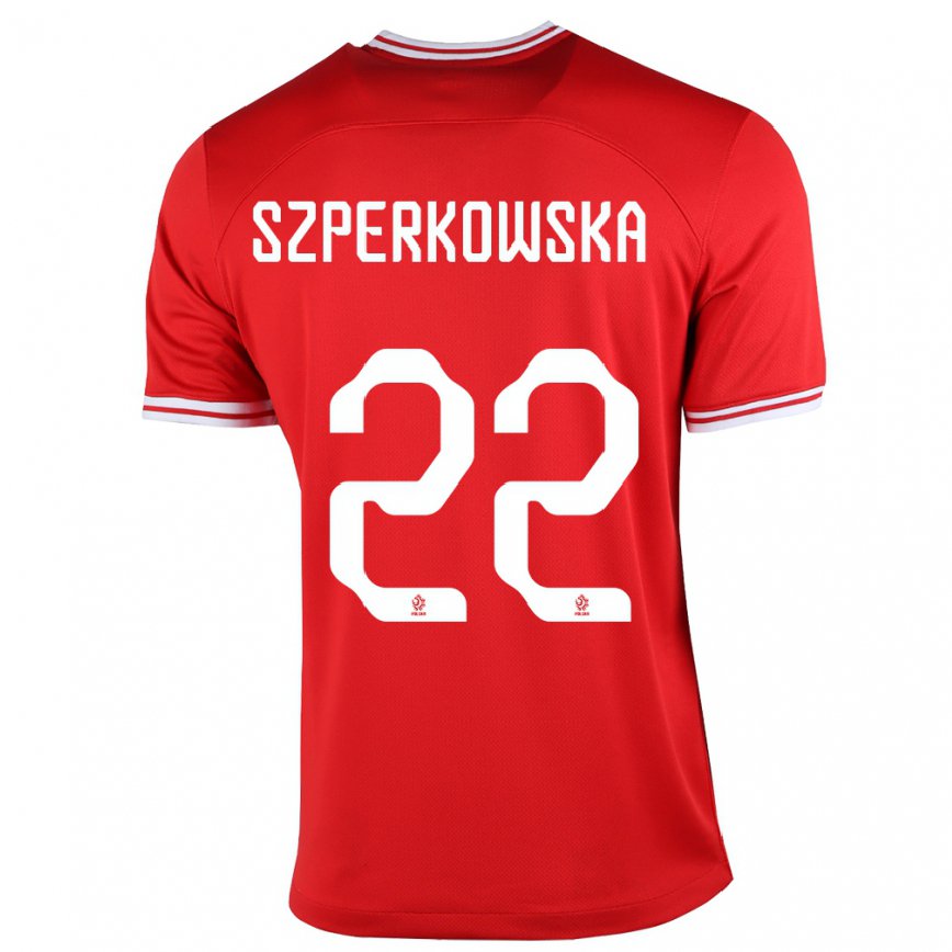 Hombre Camiseta Polonia Oliwia Szperkowska #22 Rojo 2ª Equipación 22-24 México