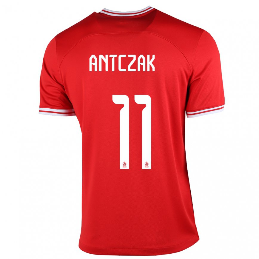 Hombre Camiseta Polonia Jakub Antczak #11 Rojo 2ª Equipación 22-24 México