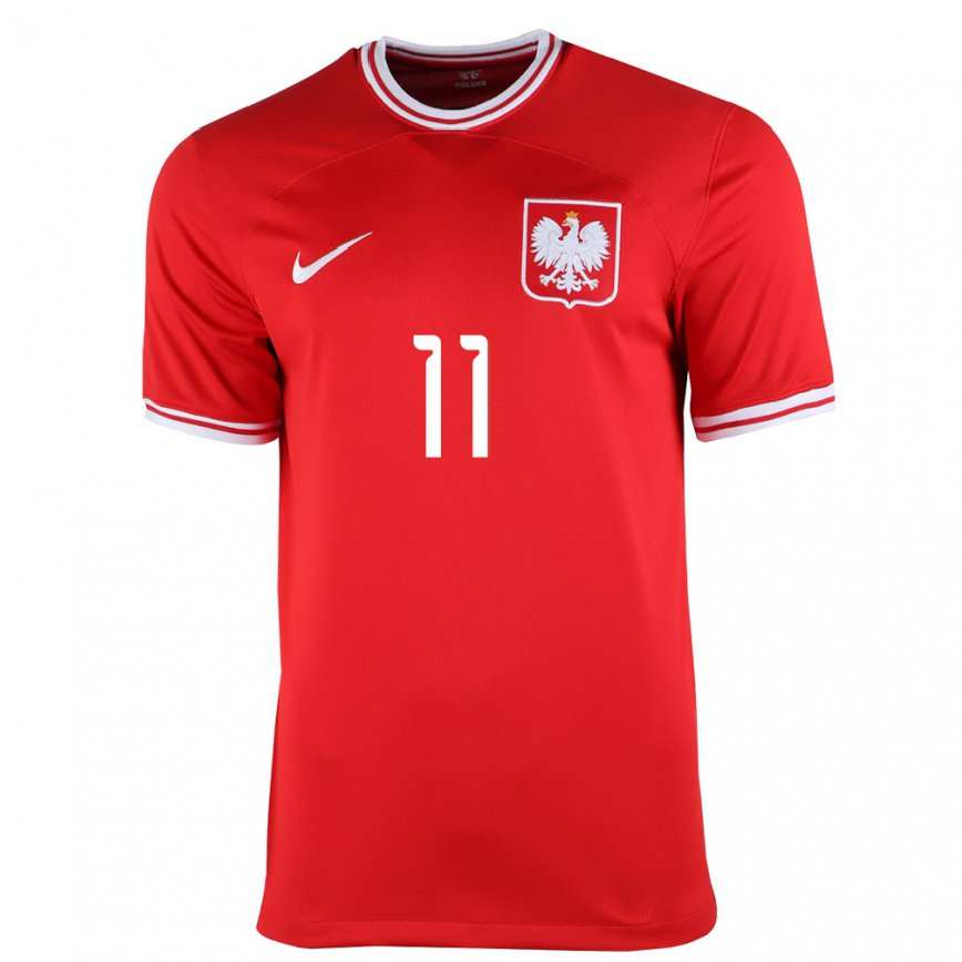 Hombre Camiseta Polonia Jakub Antczak #11 Rojo 2ª Equipación 22-24 México