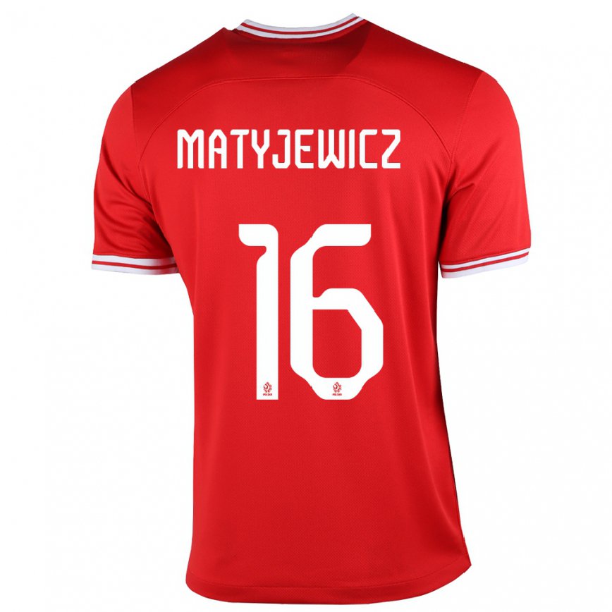 Hombre Camiseta Polonia Wiktor Matyjewicz #16 Rojo 2ª Equipación 22-24 México