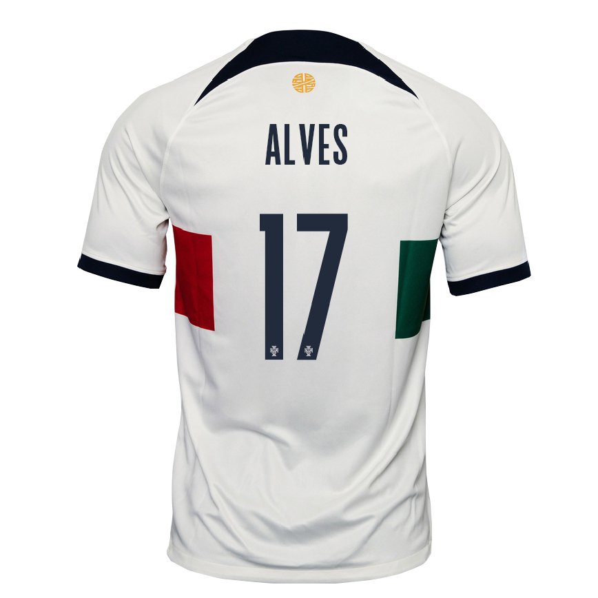 Hombre Camiseta Portugal Lucia Alves #17 Blanco 2ª Equipación 22-24 México