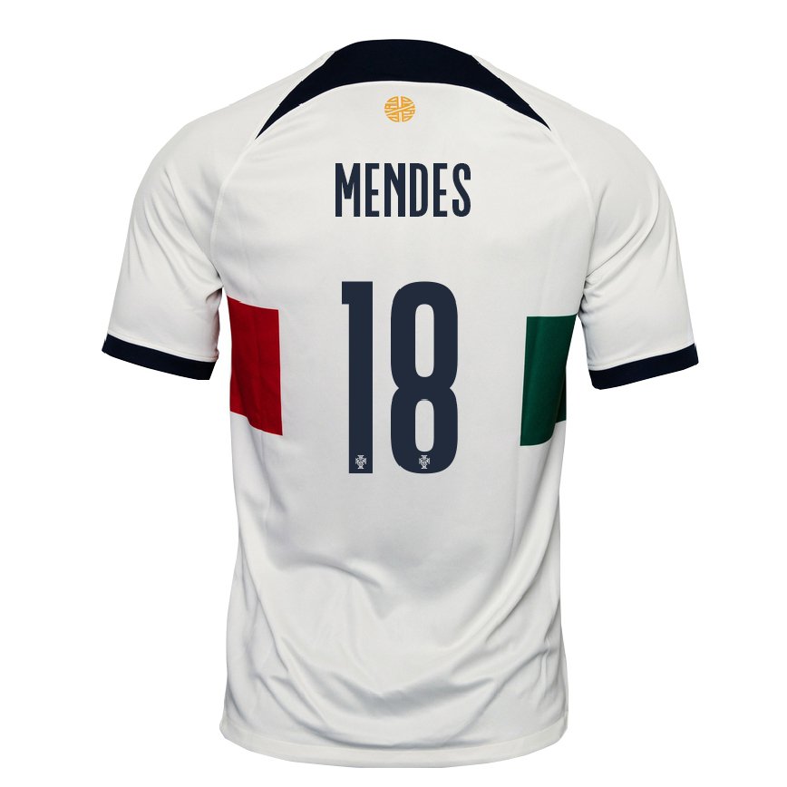 Hombre Camiseta Portugal Carolina Mendes #18 Blanco 2ª Equipación 22-24 México