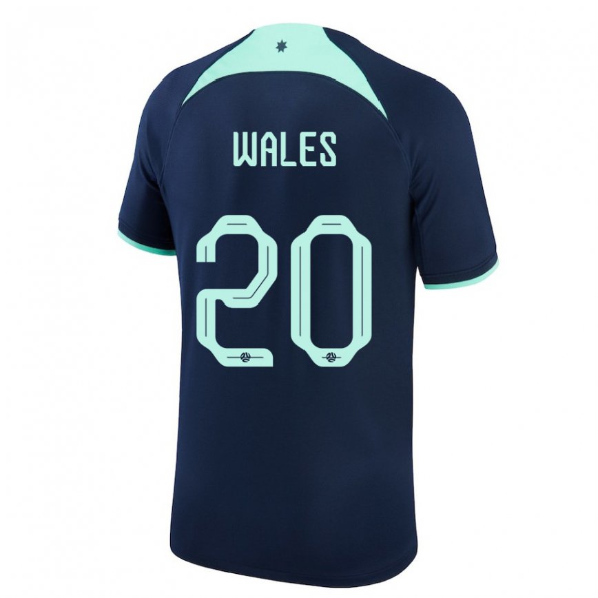 Hombre Camiseta Australia Lachlan Wales #20 Azul Oscuro 2ª Equipación 22-24 México