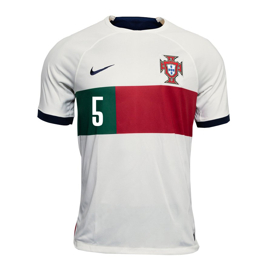Hombre Camiseta Portugal Rafael Rodrigues #5 Blanco 2ª Equipación 22-24 México