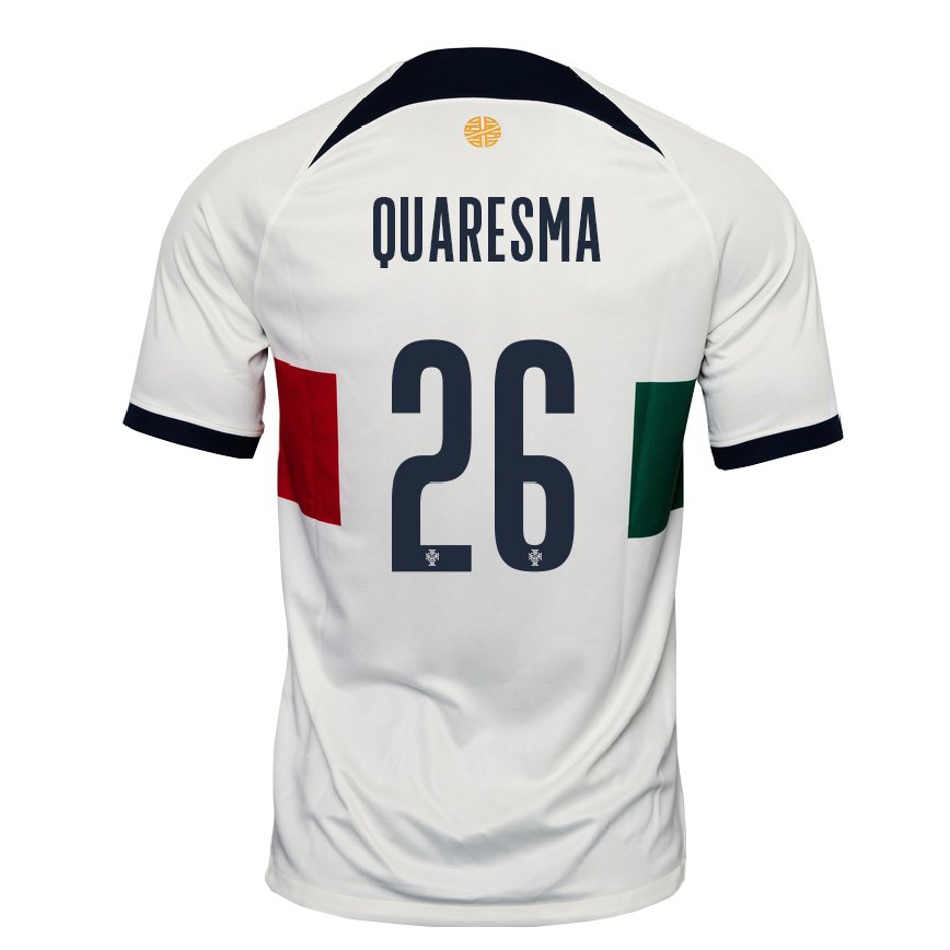 Hombre Camiseta Portugal Eduardo Quaresma #26 Blanco 2ª Equipación 22-24 México