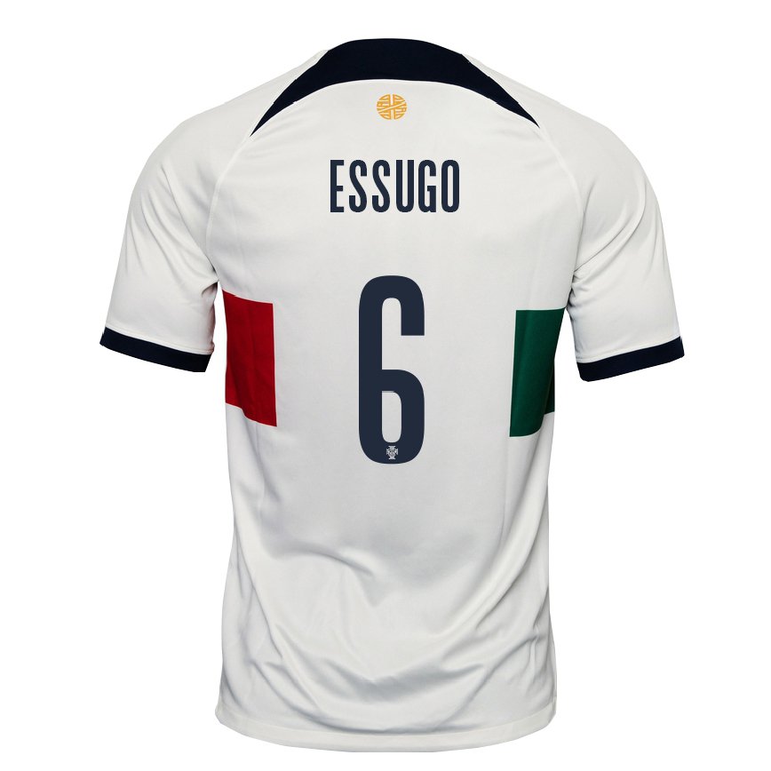 Hombre Camiseta Portugal Dario Essugo #6 Blanco 2ª Equipación 22-24 México