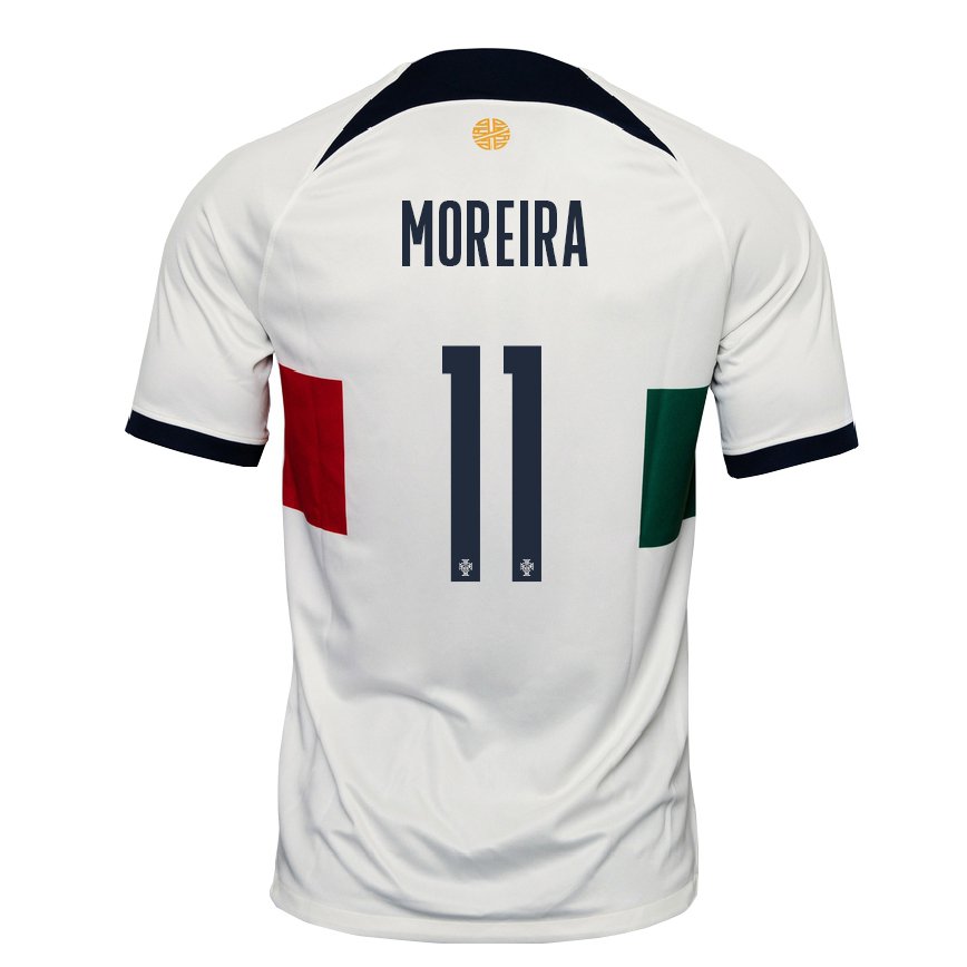Hombre Camiseta Portugal Diego Moreira #11 Blanco 2ª Equipación 22-24 México