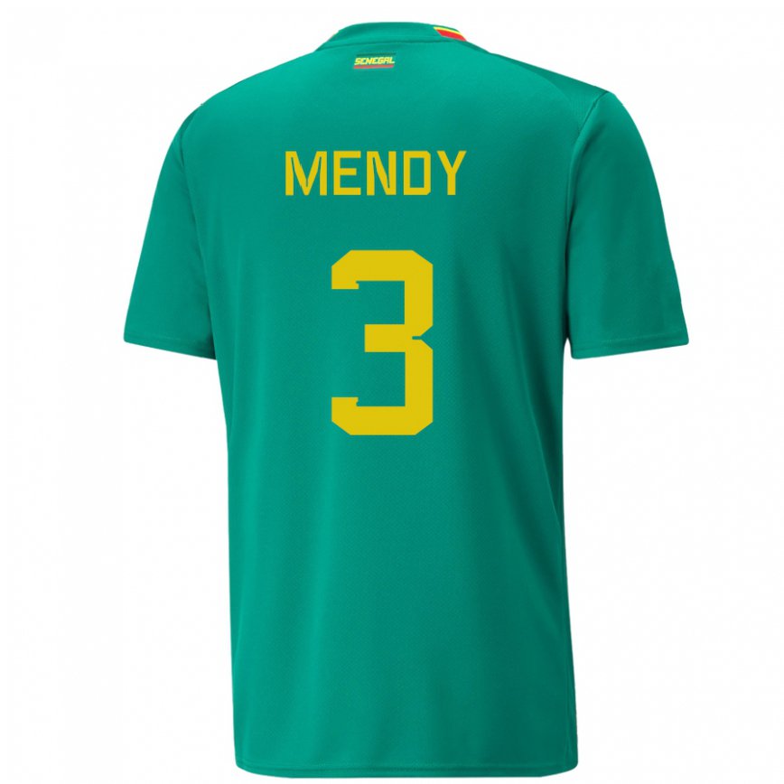 Hombre Camiseta Senegal Formose Mendy #3 Verde 2ª Equipación 22-24 México