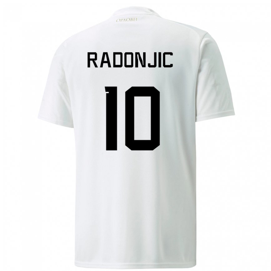 Hombre Camiseta Serbia Mateja Radonjic #10 Blanco 2ª Equipación 22-24 México