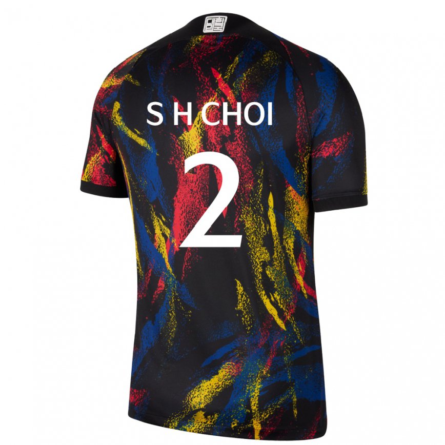 Hombre Camiseta Corea Del Sur Choi Seok Hyeon #2 Multicolor 2ª Equipación 22-24 México