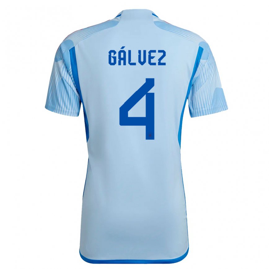 Hombre Camiseta España Rocio Galvez #4 Cielo Azul 2ª Equipación 22-24 México