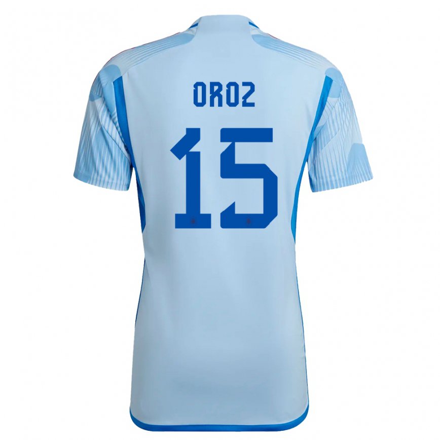 Hombre Camiseta España Maite Oroz #15 Cielo Azul 2ª Equipación 22-24 México