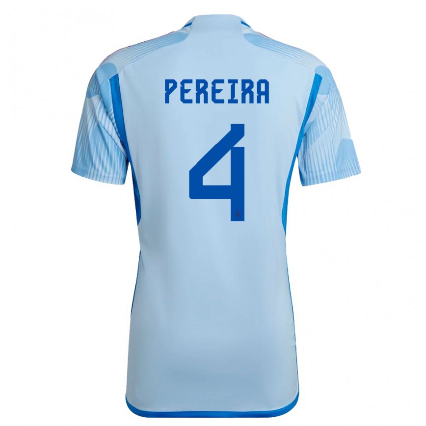 Hombre Camiseta España Andrea Pereira #4 Cielo Azul 2ª Equipación 22-24 México