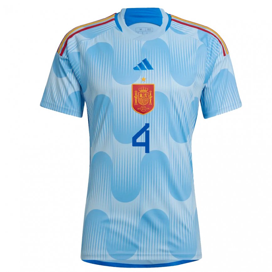 Hombre Camiseta España Andrea Pereira #4 Cielo Azul 2ª Equipación 22-24 México
