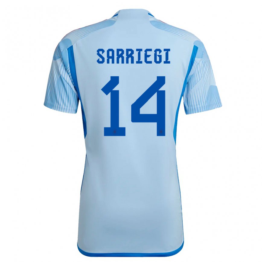 Hombre Camiseta España Amaiur Sarriegi #14 Cielo Azul 2ª Equipación 22-24 México