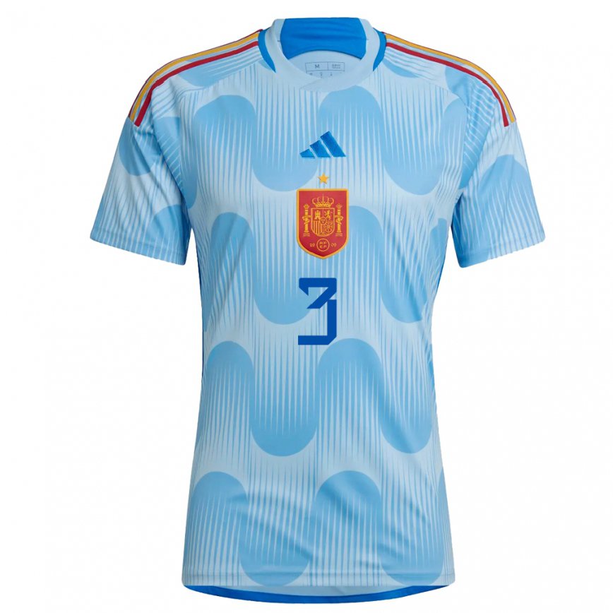 Hombre Camiseta España Juan Lopez #3 Cielo Azul 2ª Equipación 22-24 México