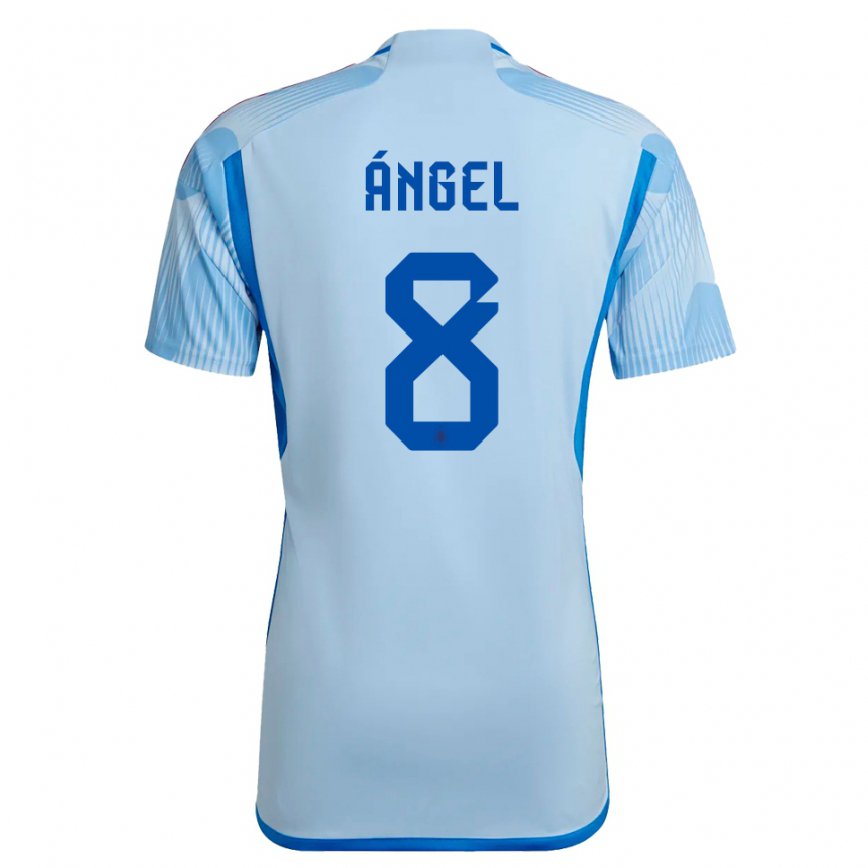 Hombre Camiseta España Manuel Angel #8 Cielo Azul 2ª Equipación 22-24 México