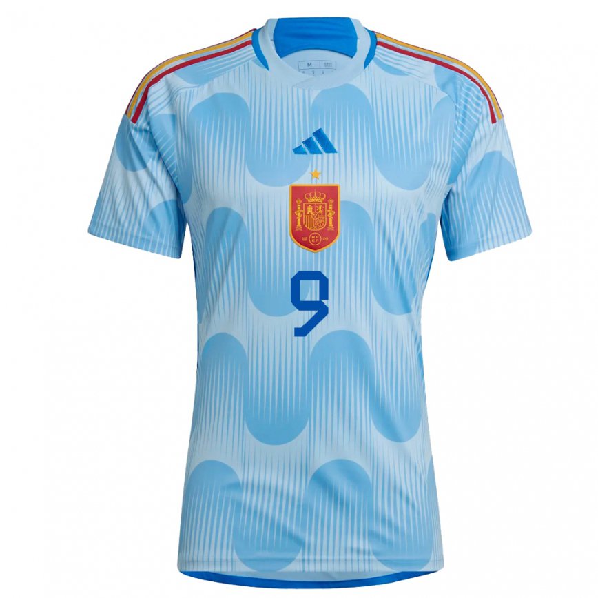 Hombre Camiseta España Victor Barbera #9 Cielo Azul 2ª Equipación 22-24 México