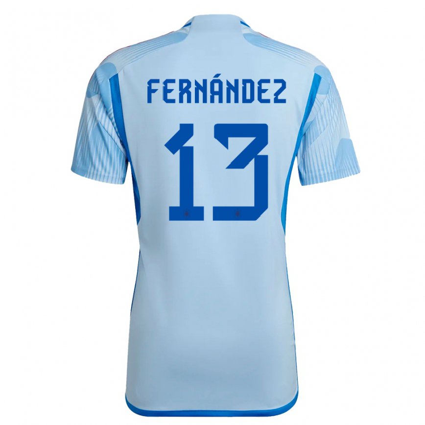 Hombre Camiseta España Cesar Fernandez #13 Cielo Azul 2ª Equipación 22-24 México