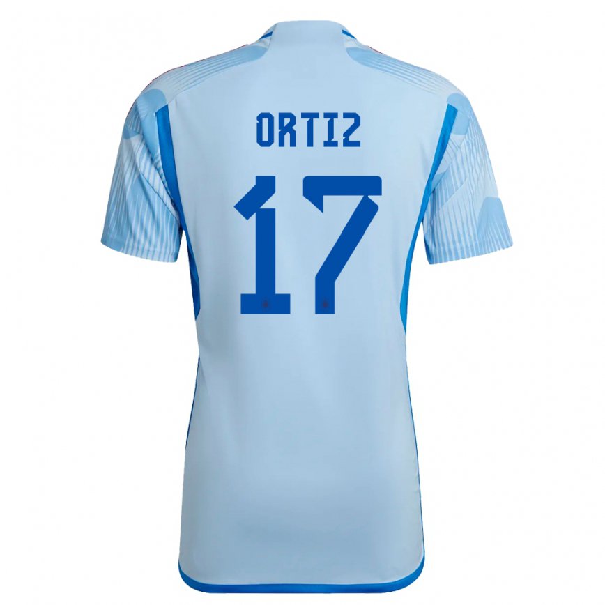 Hombre Camiseta España Angel Ortiz #17 Cielo Azul 2ª Equipación 22-24 México