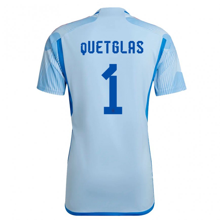 Hombre Camiseta España Ferran Quetglas #1 Cielo Azul 2ª Equipación 22-24 México
