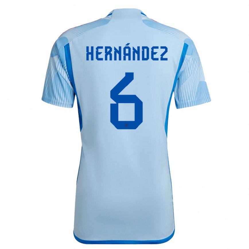 Hombre Camiseta España Gerard Hernandez #6 Cielo Azul 2ª Equipación 22-24 México
