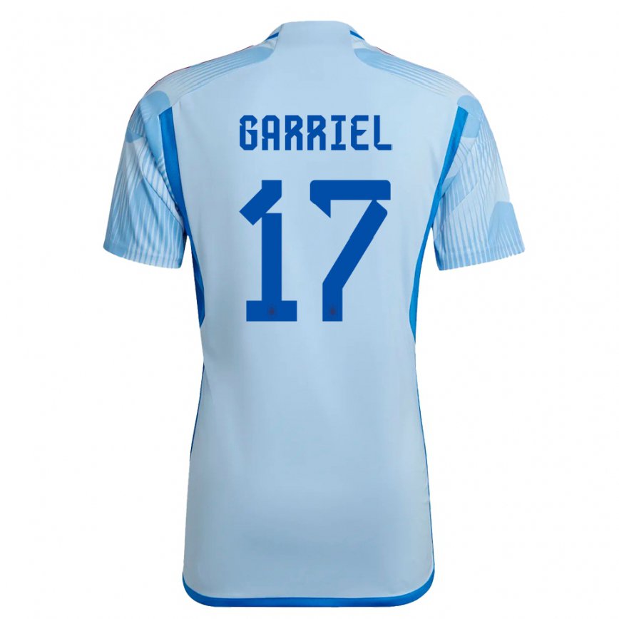 Hombre Camiseta España Ivan Garriel #17 Cielo Azul 2ª Equipación 22-24 México