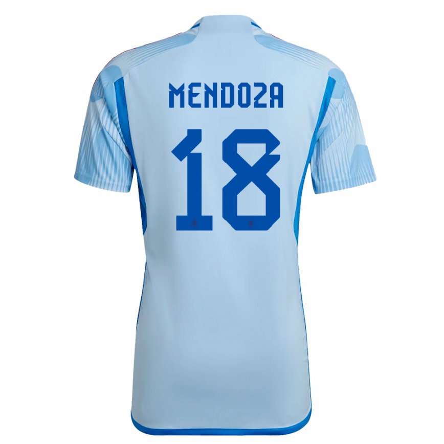 Hombre Camiseta España Rodrigo Mendoza #18 Cielo Azul 2ª Equipación 22-24 México