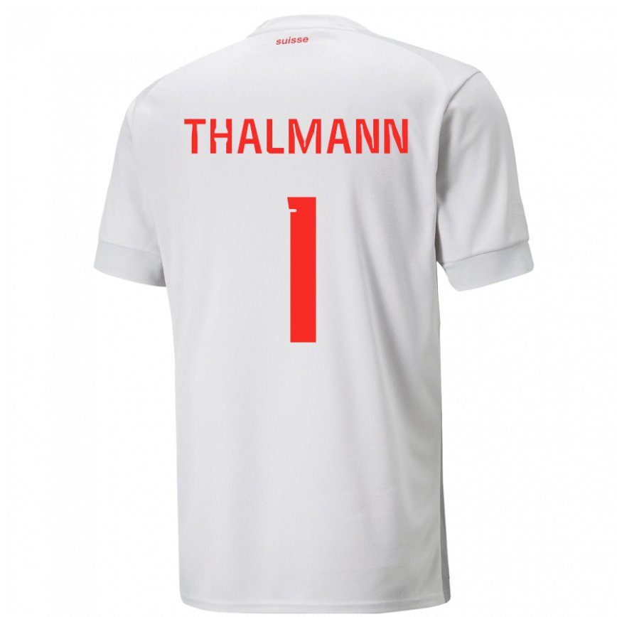 Hombre Camiseta Suiza Gaelle Thalmann #1 Blanco 2ª Equipación 22-24 México