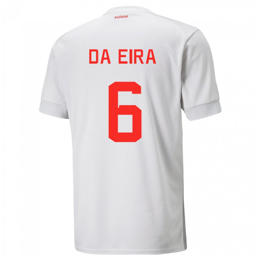 Hombre Camiseta Suiza Stefanie Da Eira #6 Blanco 2ª Equipación 22-24 México