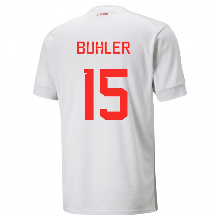 Hombre Camiseta Suiza Luana Buhler #15 Blanco 2ª Equipación 22-24 México