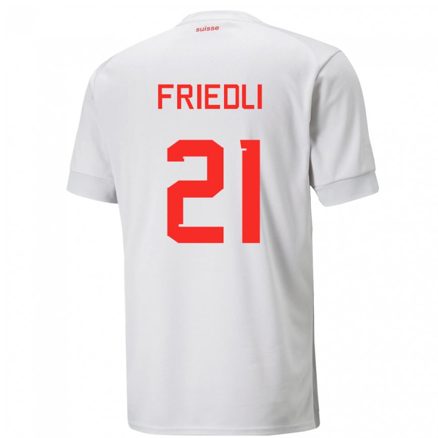 Hombre Camiseta Suiza Seraina Friedli #21 Blanco 2ª Equipación 22-24 México