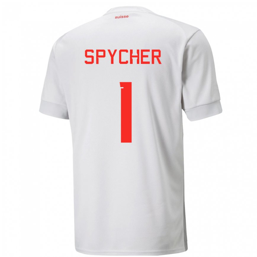 Hombre Camiseta Suiza Tim Spycher #1 Blanco 2ª Equipación 22-24 México