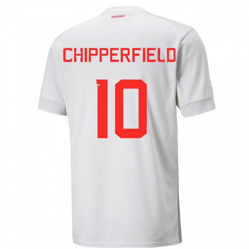 Hombre Camiseta Suiza Liam Chipperfield #10 Blanco 2ª Equipación 22-24 México