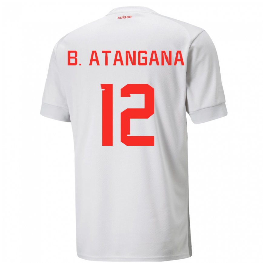 Hombre Camiseta Suiza Brian Ernest Atangana #12 Blanco 2ª Equipación 22-24 México