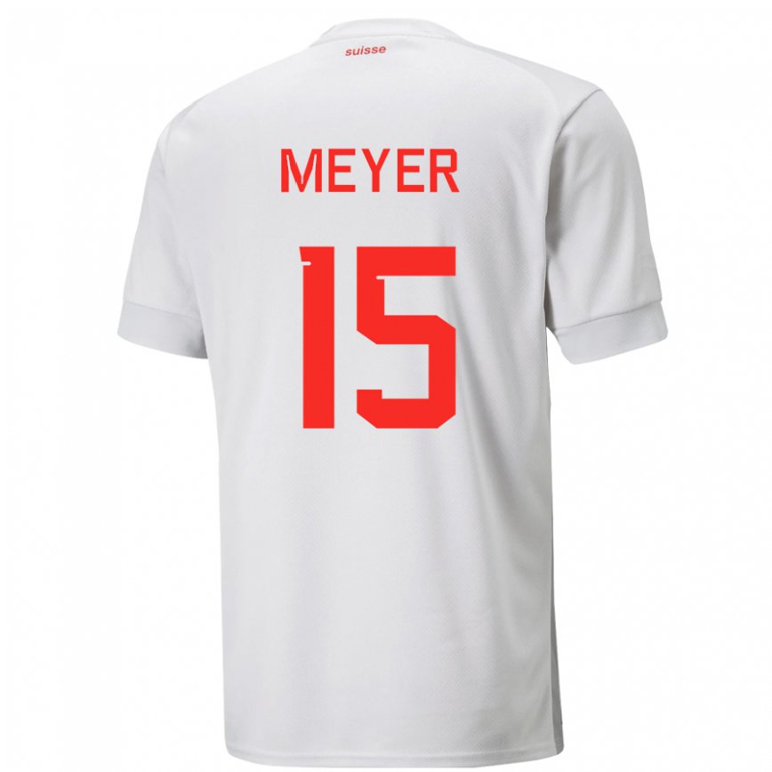 Hombre Camiseta Suiza Leny Meyer #15 Blanco 2ª Equipación 22-24 México