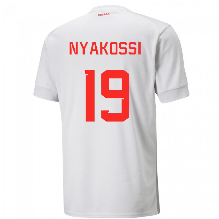 Hombre Camiseta Suiza Roggerio Nyakossi #19 Blanco 2ª Equipación 22-24 México