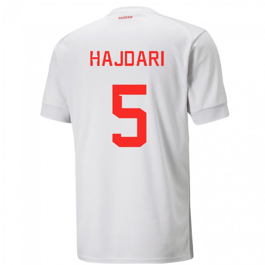 Hombre Camiseta Suiza Albian Hajdari #5 Blanco 2ª Equipación 22-24 México