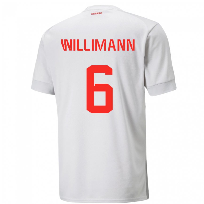 Hombre Camiseta Suiza Mauricio Willimann #6 Blanco 2ª Equipación 22-24 México