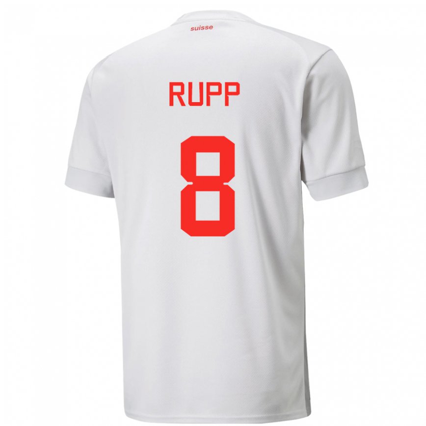 Hombre Camiseta Suiza Noah Rupp #8 Blanco 2ª Equipación 22-24 México