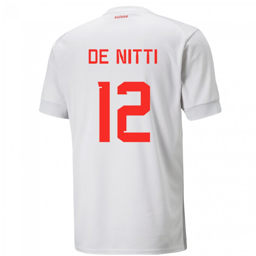 Hombre Camiseta Suiza Gianni De Nitti #12 Blanco 2ª Equipación 22-24 México