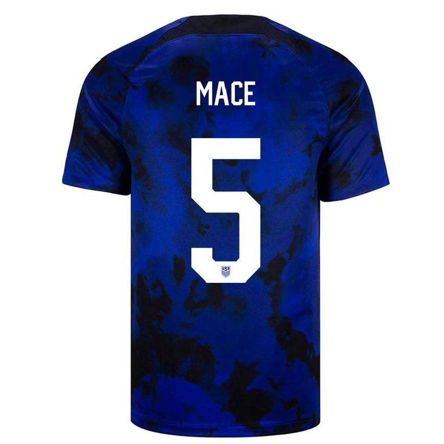 Hombre Camiseta Estados Unidos Hailie Mace #5 Azul Real 2ª Equipación 22-24 México